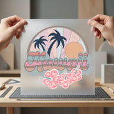 Hawaii Retro Sunset Tropical Vintage Retro Ready to Press DTF Transfer for Dtf