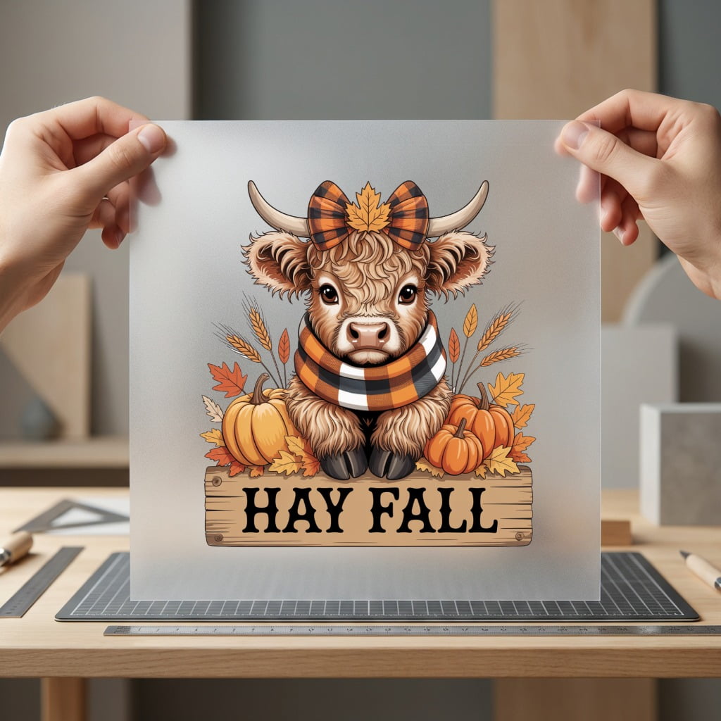 Hay Fall Highland Cow Usa Thanksgiving Ready to Press DTF Transfer for Dtf