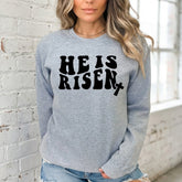 He Is Risen & Cross | Resurrection Faith Sweatshirt - Luckets.com