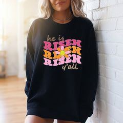 He Is Risen Y'all | Retro Easter Sweatshirt - Luckets.com