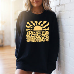 He Will Be Our Peace | Isaiah 9:6 Scripture Sweatshirt - Luckets.com