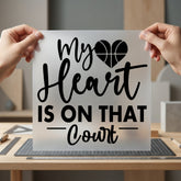 Heart Court Basketball Mom Mom Fitness Ready to Press DTF Transfer for Dtf