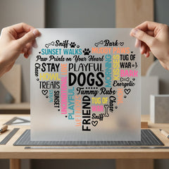 Heart Dog Words Pet Mom Dad Ready to Press DTF Transfer for Dtf