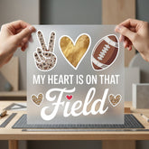 Heart Field Football Fan Mom Vintage Ready to Press DTF Transfer for Dtf