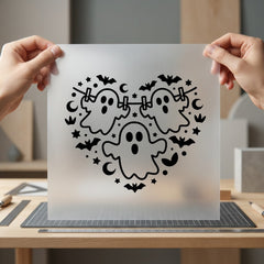 Heart Ghosts Bats Spooky Halloween Ready to Press DTF Transfer for Dtf