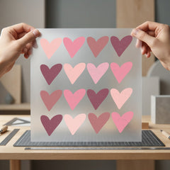Heart Grid Pattern Diy Valentine Vintage Ready to Press DTF Transfer for Dtf