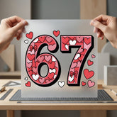 Heart Pattern Number Valentine Valentine Ready to Press DTF Transfer for Dtf