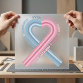Heart Ribbon Awareness Retro Vintage Retro Ready to Press DTF Transfer for Dtf