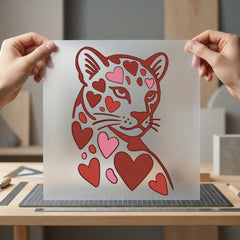 Heart Spotted Leopard Romantic Valentine Leopard Ready to Press DTF Transfer for Dtf