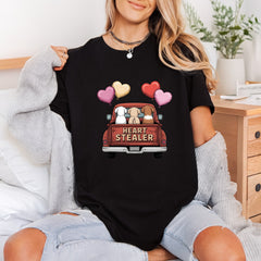 Heart Stealer Pups Truck Valentine Mom Ready to Press DTF Transfer for Dtf