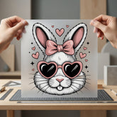 Heart Sunglasses Bunny Kawaii Easter Valentine Ready to Press DTF Transfer for Dtf