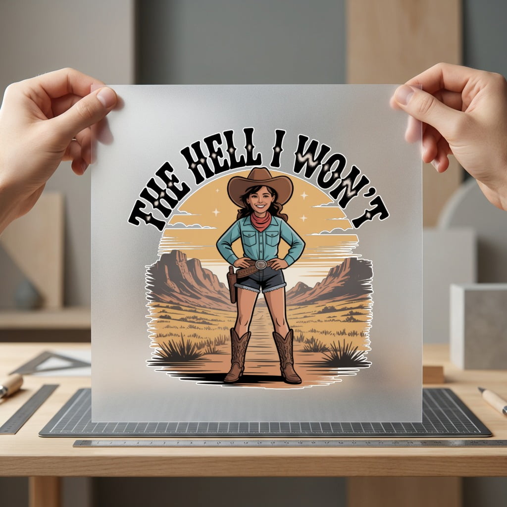 Hell Won Cowgirl Retro Usa Vintage Ready to Press DTF Transfer for Dtf