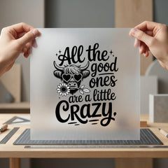 Highland Cow Crazy Quirky Funny Sarcastic Ready to Press DTF Transfer for Dtf