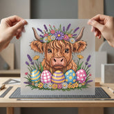 Highland Cow Easter Spring Easter Spring Ready to Press DTF Transfer for Dtf
