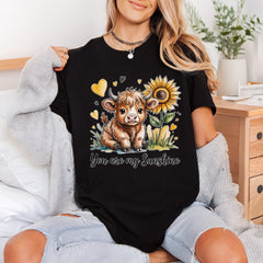 Highland Cow Sunflower You Pet Sunflower Ready to Press DTF Transfer for Dtf