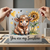 Highland Cow Sunflower You Pet Sunflower Ready to Press DTF Transfer for Dtf