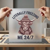 Highland Cow Winter Art Winter Pet Ready to Press DTF Transfer for Dtf