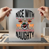 Hint Naughty Christmas Diy Christmas Ready to Press DTF Transfer for Dtf