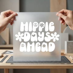 Hippie Days Ahead Retro Vintage Retro Ready to Press DTF Transfer for Dtf