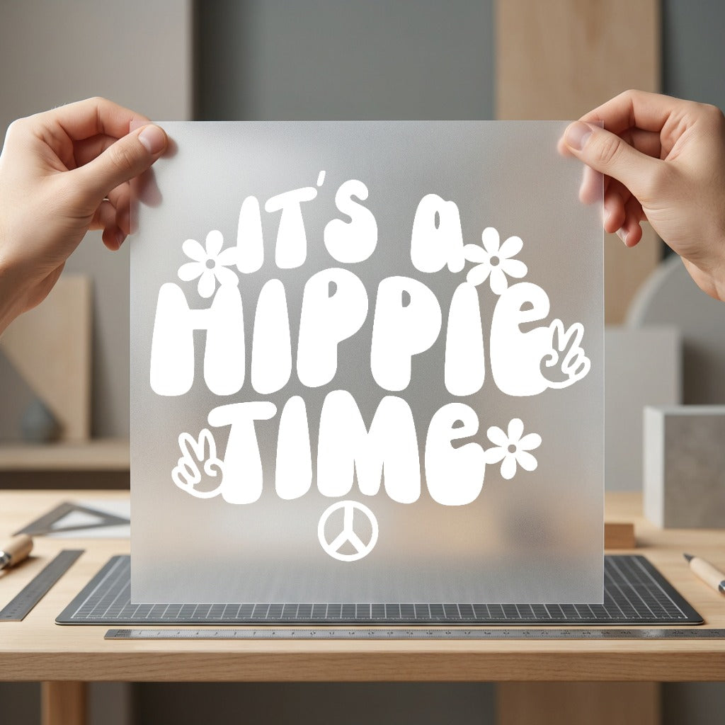 Hippie Time Retro Diy Vintage Retro Ready to Press DTF Transfer for Dtf