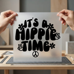 Hippie Time Retro Diy Vintage Retro Ready to Press DTF Transfer for Dtf