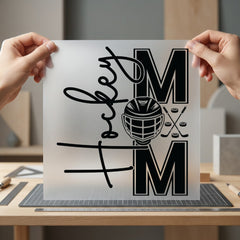 Hockey Mom Script Helmet Winter Mom Ready to Press DTF Transfer for Dtf
