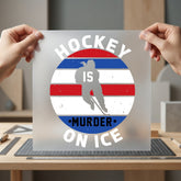 Hockey Murder Ice Sports Winter Retro Ready to Press DTF Transfer for Dtf