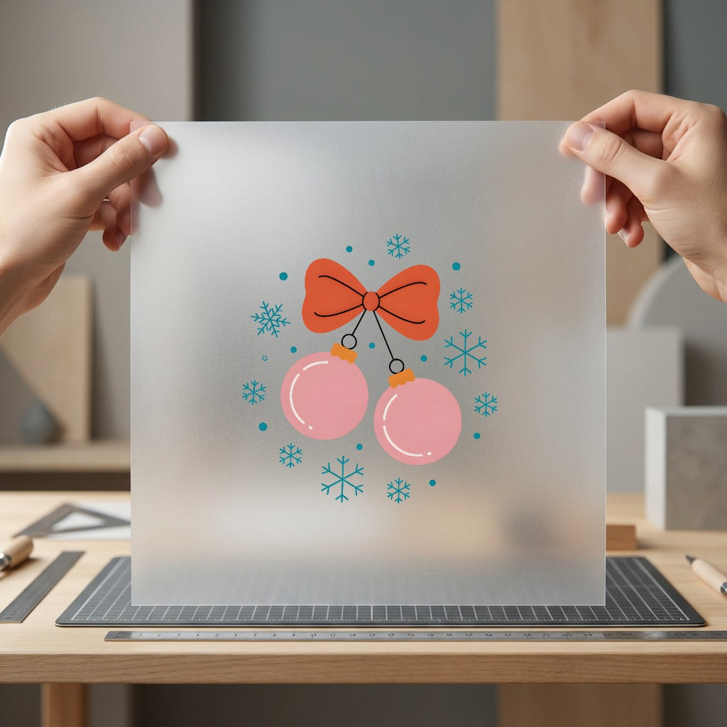 Holiday Ornaments Bow Festive Christmas Winter Ready to Press DTF Transfer for Dtf