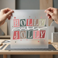 Holly Vibes Jolly Retro Christmas Vintage Ready to Press DTF Transfer for Dtf