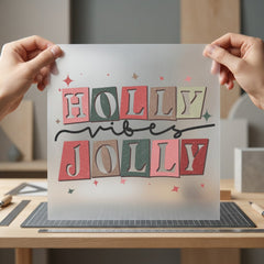Holly Vibes Jolly Retro Christmas Vintage Ready to Press DTF Transfer for Dtf