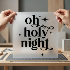 Holy Night Christmas Script Christian Faith Ready to Press DTF Transfer for Dtf