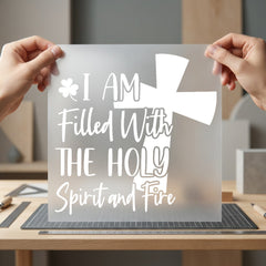 Holy Spirit Fire Script Christian Faith Ready to Press DTF Transfer for Dtf