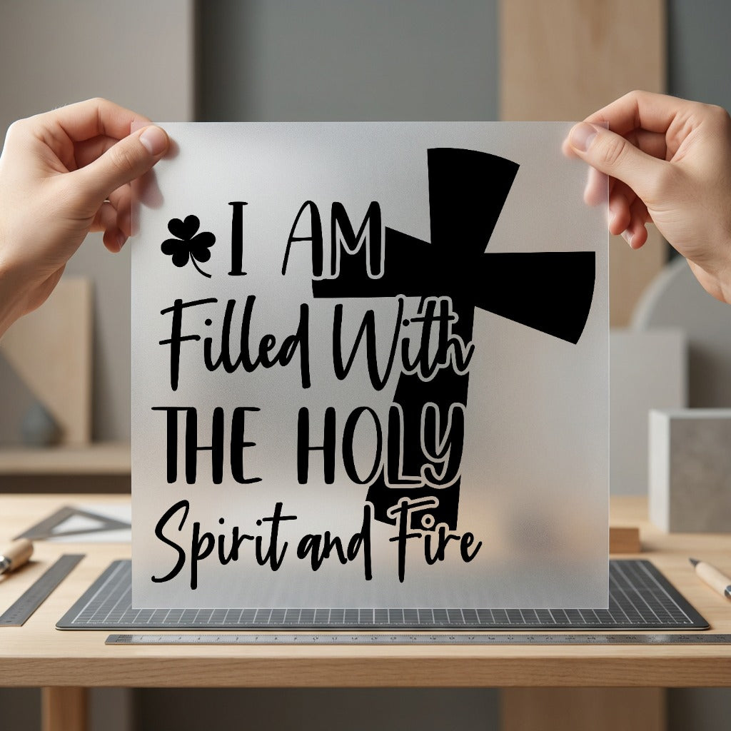 Holy Spirit Fire Script Christian Faith Ready to Press DTF Transfer for Dtf