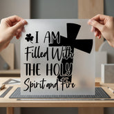 Holy Spirit Fire Script Christian Faith Ready to Press DTF Transfer for Dtf