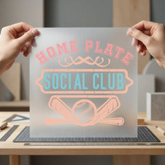 Home Plate Social Club Vintage Retro Ready to Press DTF Transfer for Dtf