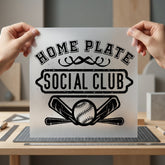 Home Plate Social Club Vintage Retro Ready to Press DTF Transfer for Dtf