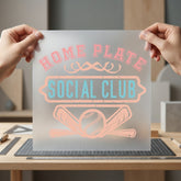 Home Plate Social Club Vintage Retro Ready to Press DTF Transfer for Dtf