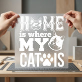 Home Where Cat Pet Mom Dad Ready to Press DTF Transfer for Dtf