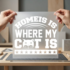 Home Where Cat Pet Mom Dad Ready to Press DTF Transfer for Dtf