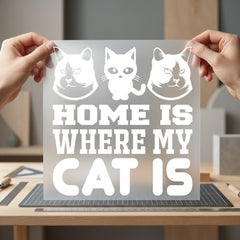 Home Where Cat Pet Mom Dad Ready to Press DTF Transfer for Dtf