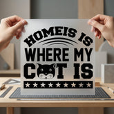Home Where Cat Pet Mom Dad Ready to Press DTF Transfer for Dtf