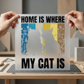 Home Where Cat Retro Mom Dad Ready to Press DTF Transfer for Dtf