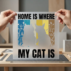 Home Where Cat Retro Mom Dad Ready to Press DTF Transfer for Dtf