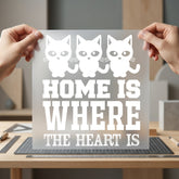 Home Where Heart Cats Mom Dad Ready to Press DTF Transfer for Dtf