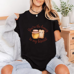 Honey Biscuit Sweet Couple Valentine Funny Ready to Press DTF Transfer for Dtf