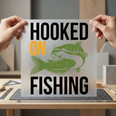 Hooked Fishing Angler Diy Dad Fishing Ready to Press DTF Transfer for Dtf