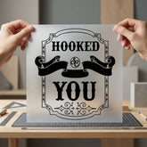 Hooked You Vintage Style Valentine Vintage Ready to Press DTF Transfer for Dtf