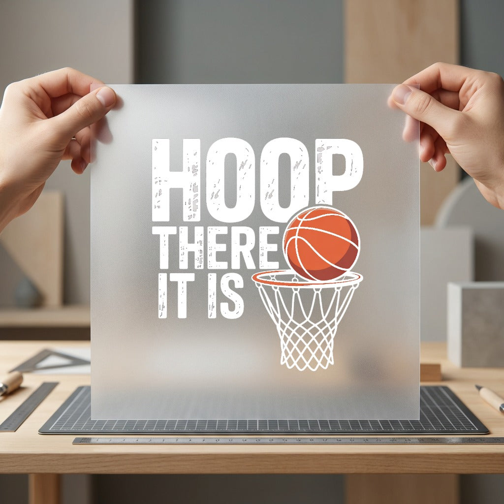 Hoop There Basketball Sports Vintage Retro Ready to Press DTF Transfer for Dtf