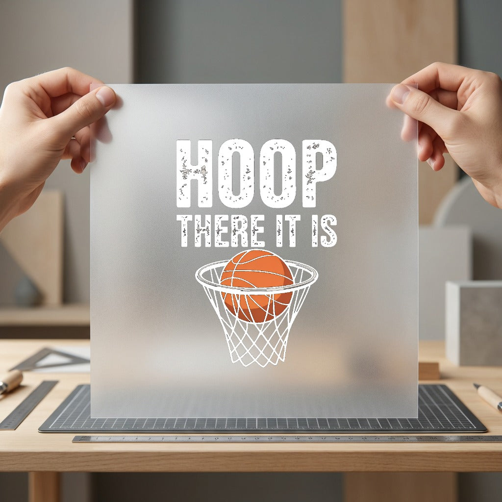 Hoop There Sporty Basketball Retro Fitness Ready to Press DTF Transfer for Dtf