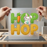 Hop Bunny Carrot Easter Easter Ready to Press DTF Transfer for Dtf